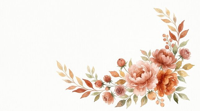 A beautiful watercolor floral arrangement evoking the warmth and gratitude of the thanksgiving season