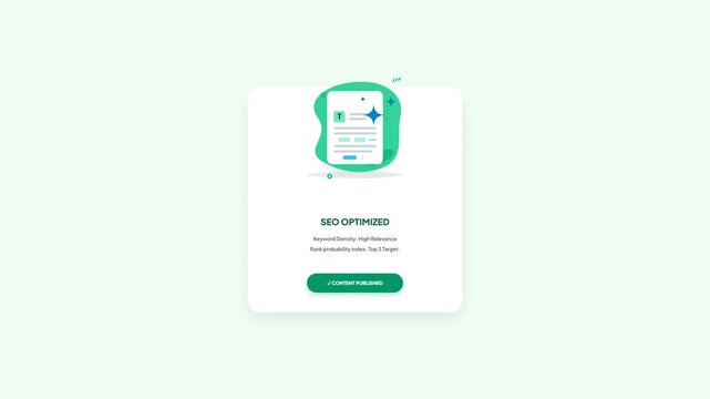 SEO Article Ready Content Publishing UI Animation Flat Design Website Optimization Tool Motion Graphic