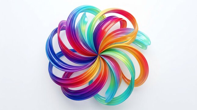 Vibrant abstract rainbow swirl forming a circular pattern with bright colors