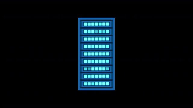 Blinking Server Rack Lights on Transparent Background, Seamless Loop