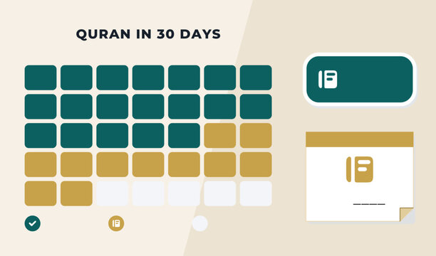 Quran reading tracker chart juz progress grid and daily reading log