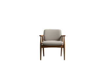 Obraz premium Small midcentury wood framed armchair
