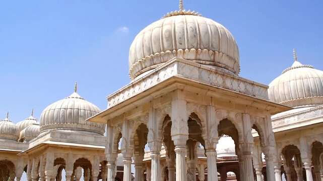 top view of Chhatri Devi Kund Sagar, historic royal crematorium and memorial ground of the rulers of the Bikaner dynasty
