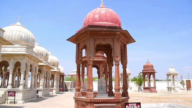 Entrance view of Devi Kund Sagar, a historic royal cremation ground in Bikaner, Rajasthan, India