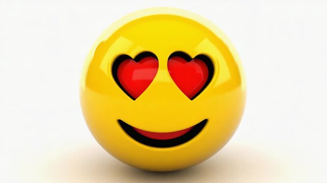 3D heart eyes emoji expressing love, affection, romance, happiness and positive digital communication