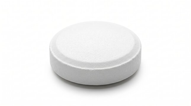 One single round white medical pill for health and pharmacy treatment