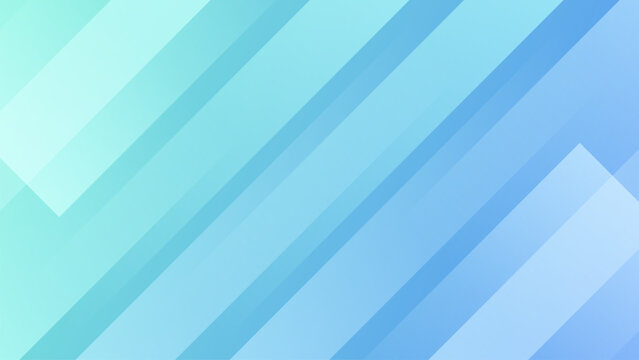 Abstract blue and cyan diagonal stripes geometric vector background with modern gradient layers