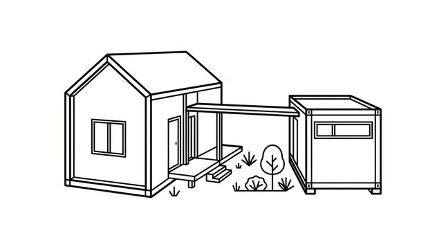Cozy Tiny Home with Attached Workspace and Outdoor Garden Area