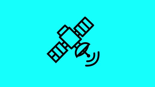 Communications satellite network antenna vector icon