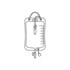 Fototapeta premium IV Bag Icon - Medical Infusion & Hospital Treatment Outline