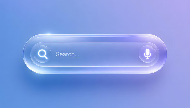 3D Liquid Glass Search Bar UI Design