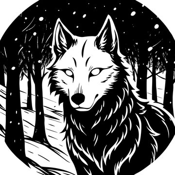 wolf head vector