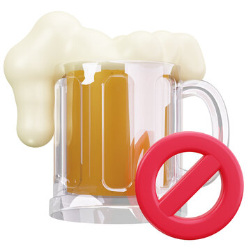 No Alcohol Haram Sign 3D Illustrations