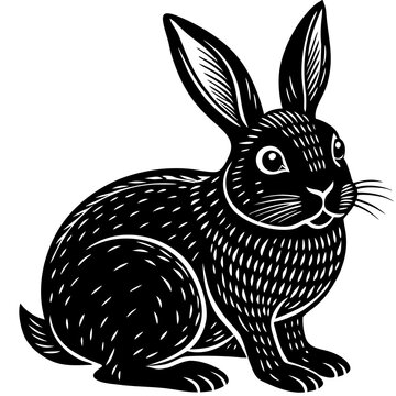 black rabbit vector illustration