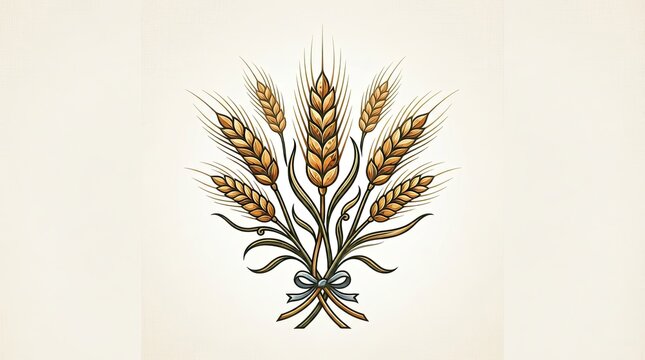 ears of wheat on a wooden background