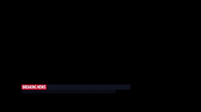 Breaking news lower third dual bar banner with alpha channel transparency