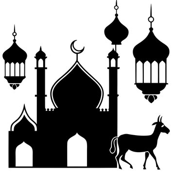 silhouette of mosque