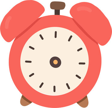 Alarm Clock Clipart Flat Design PNG Illustration