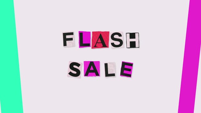 Flash Sale cut-paper typography animation