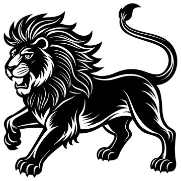 black lion vector illustration
