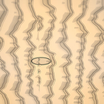 abstract wavy lines illustration with circular motif