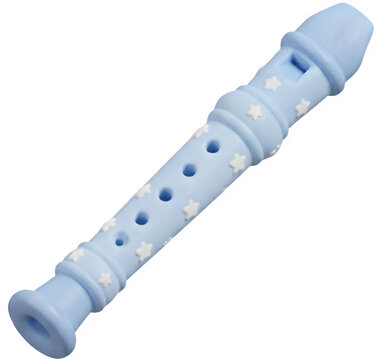 별 무늬 패턴이 은은하게 들어간 아기자기한 하늘색 장난감 악기 리코더 3D 일러스트
Cute light blue toy instrument recorder 3D illustration with subtle star pattern details