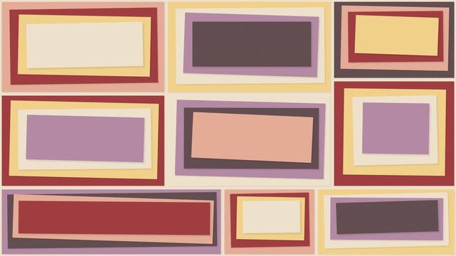 Terracotta and rose layered paper panels geometric animation