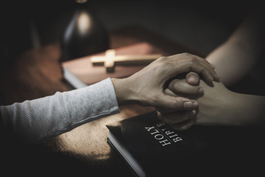 Christian Prayer Meeting with Family and Believers Seeking God&rsquo;s Guidance, Blessings, Peace and Spiritual Connection.
