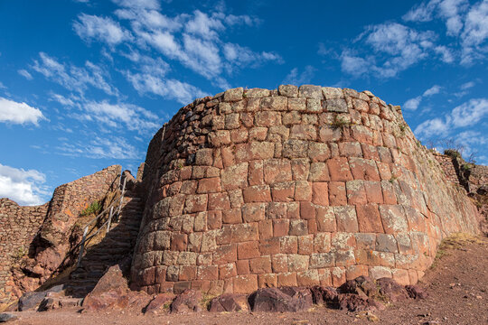 Inca stone masonry at Intiwatana, Pisac, Peru