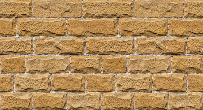 Seamless Hand-Chiseled Sandstone Ashlar Wall Masonry Tile