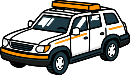 Police Sedan Patrol Car Illustration © Gmed