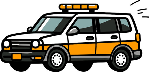 Police Sedan Patrol Car Illustration © Gmed