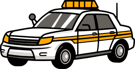 Police Sedan Patrol Car Illustration © Gmed