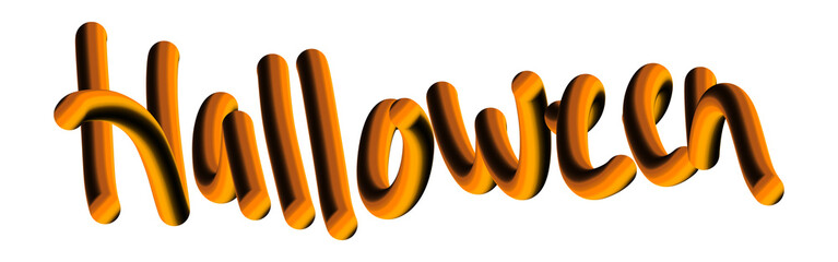 Halloween 3d text lettering in glossy orange and black gradient colors, festive holiday typography design element isolated on transparent background for spooky seasonal event marketing graphics. © Vivek