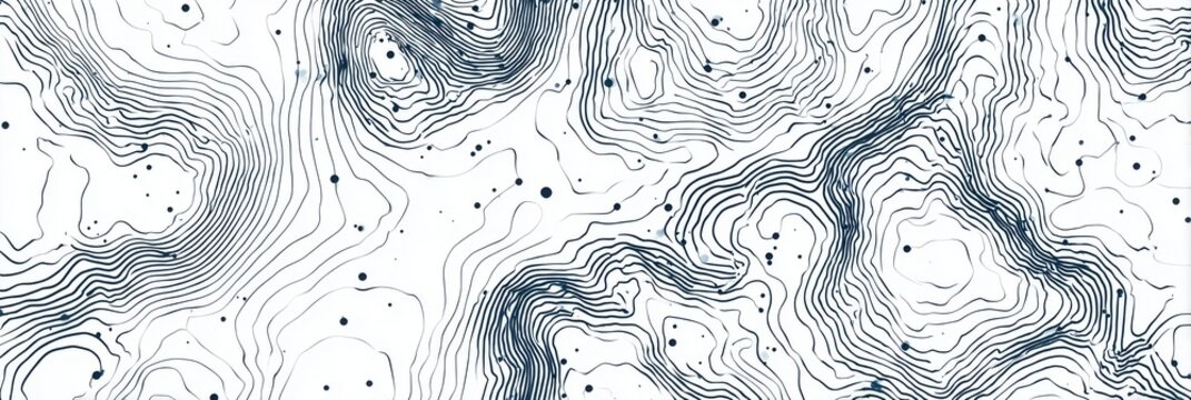 Blue toned abstract topographic contour map pattern with topographic abstract geography cartography elevation background scientific minimalist textured monochrome artistic creative