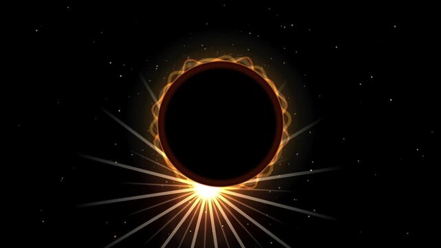 Solar Eclipse Motion Graphic with Glowing Corona Flare
