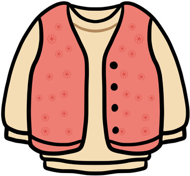 Cozy vest layered autumn/winter fashion illustration 
