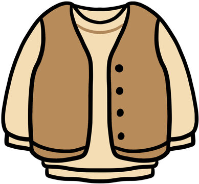 Cozy vest layered autumn/winter fashion illustration 