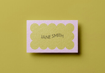 Business Card Top View Mockup