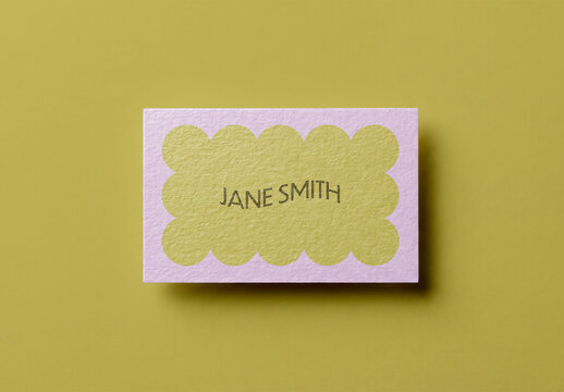 Business Card Top View Mockup
