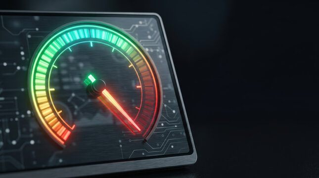 Circuit board performance meter shows credit decline report