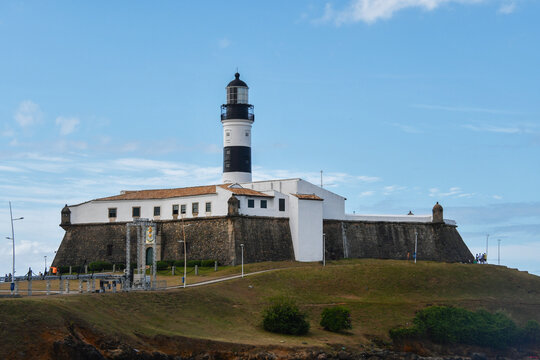 The Barra Lighthouse or Santo Ant&ocirc;nio Fort is an iconic tourist attraction in Salvador, Bahia. It offers stunning views of the Atlantic and an unforgettable sunset.	
