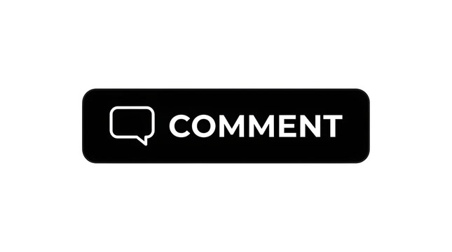 Modern comment button with speech bubble icon on dark background