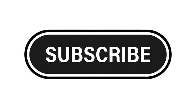 Black and white subscribe button with rounded edges