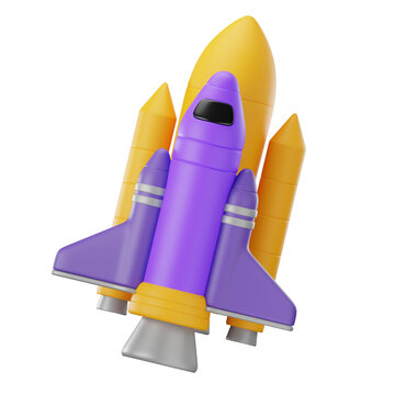 3D render space shuttle rocket ship launching, 3D Space Exploration Illustration