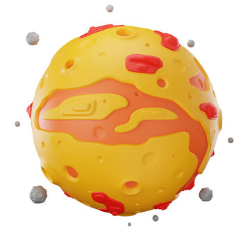3D render cratered planet mars illustration, 3D Space Exploration Illustration