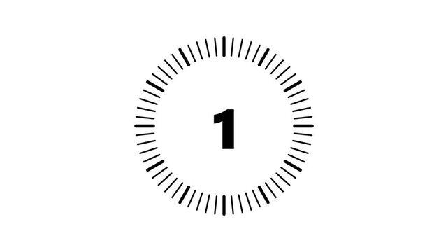 Countdown Timer Digital Clock Circle Interface Graphic Animation Black White