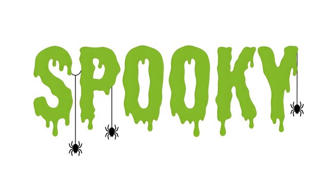 Green dripping spooky text design perfect for printing on a custom tshirt pillo bedsheet other home decor items for a fun and festive halloween