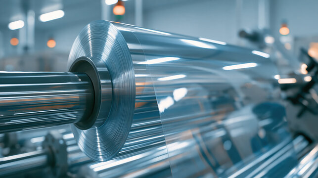 Industrial film manufacturing featuring large roll