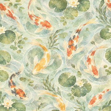 watercolor_koi_pond_seamless_pattern